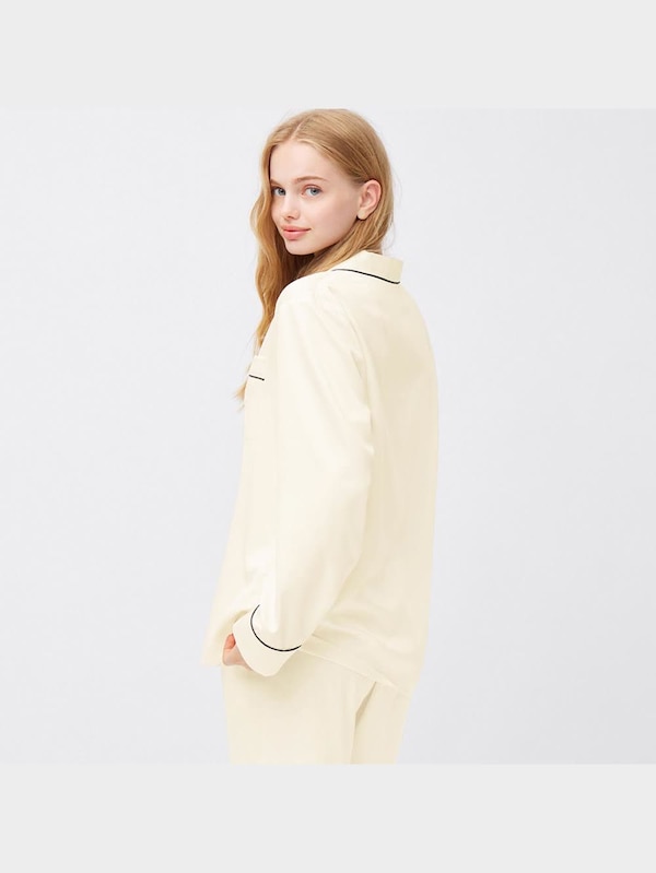 サテンパジャマ(長袖&ロングパンツ)