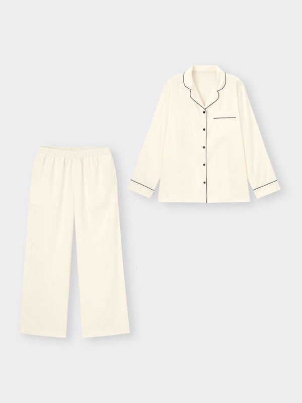 サテンパジャマ(長袖&ロン グパンツ)