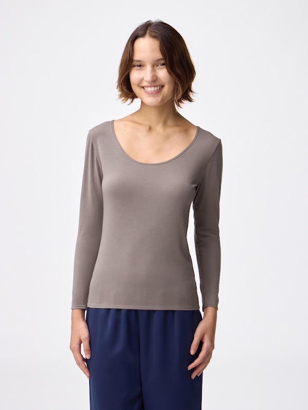 スタイルヒートUネックT(8分袖)