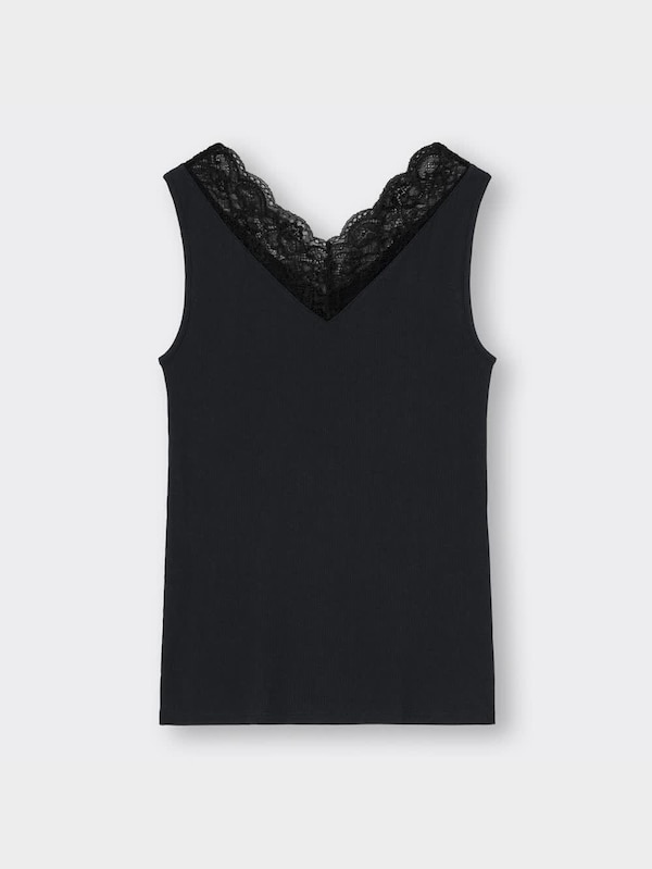 スタイルオーガニックリブレースVネックタンクトップ