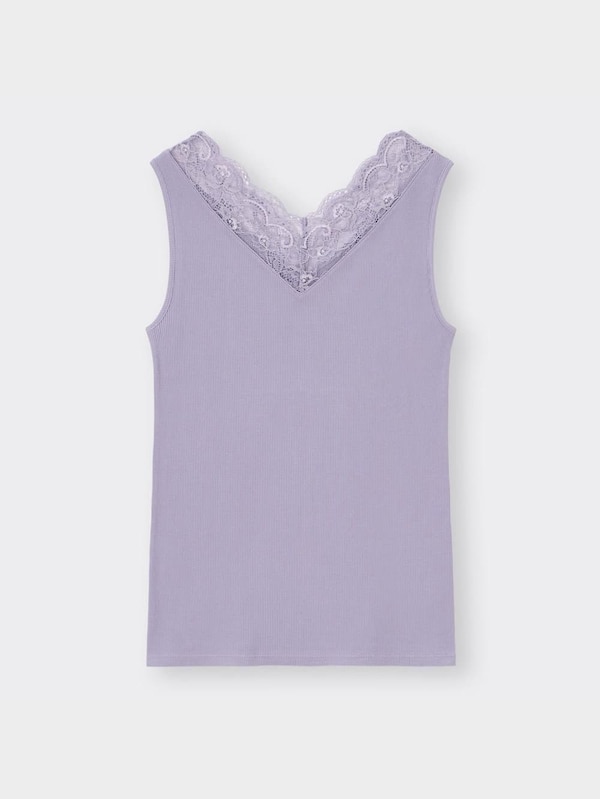 スタイルオーガニックリブレースVネックタンクトップ