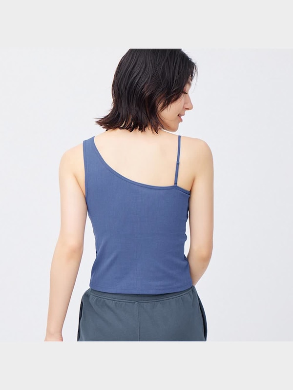ブラフィールクロ  ップドアシンメトリーネックタンクトップ