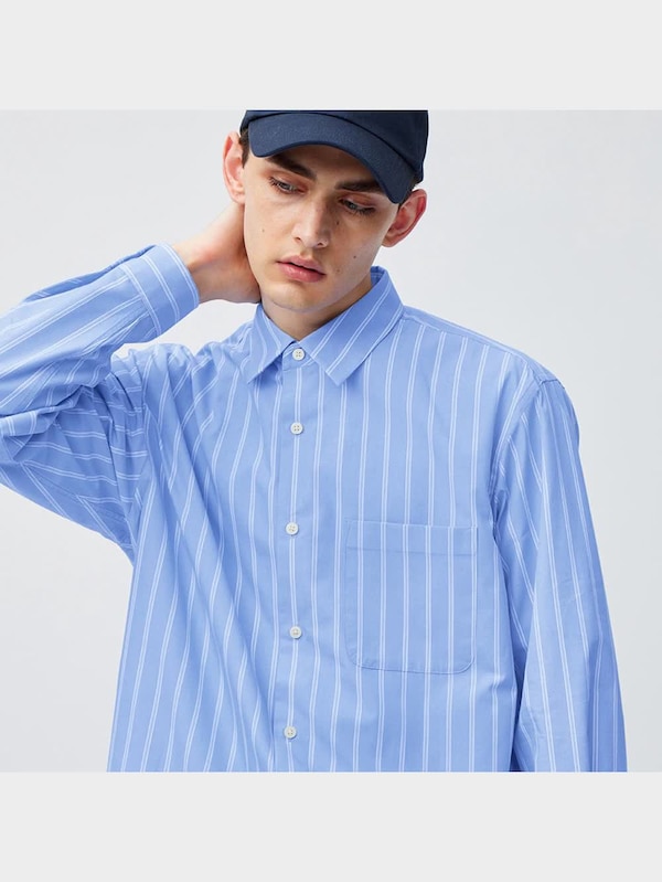 ブロードシャツ(長袖)(ストライプ)