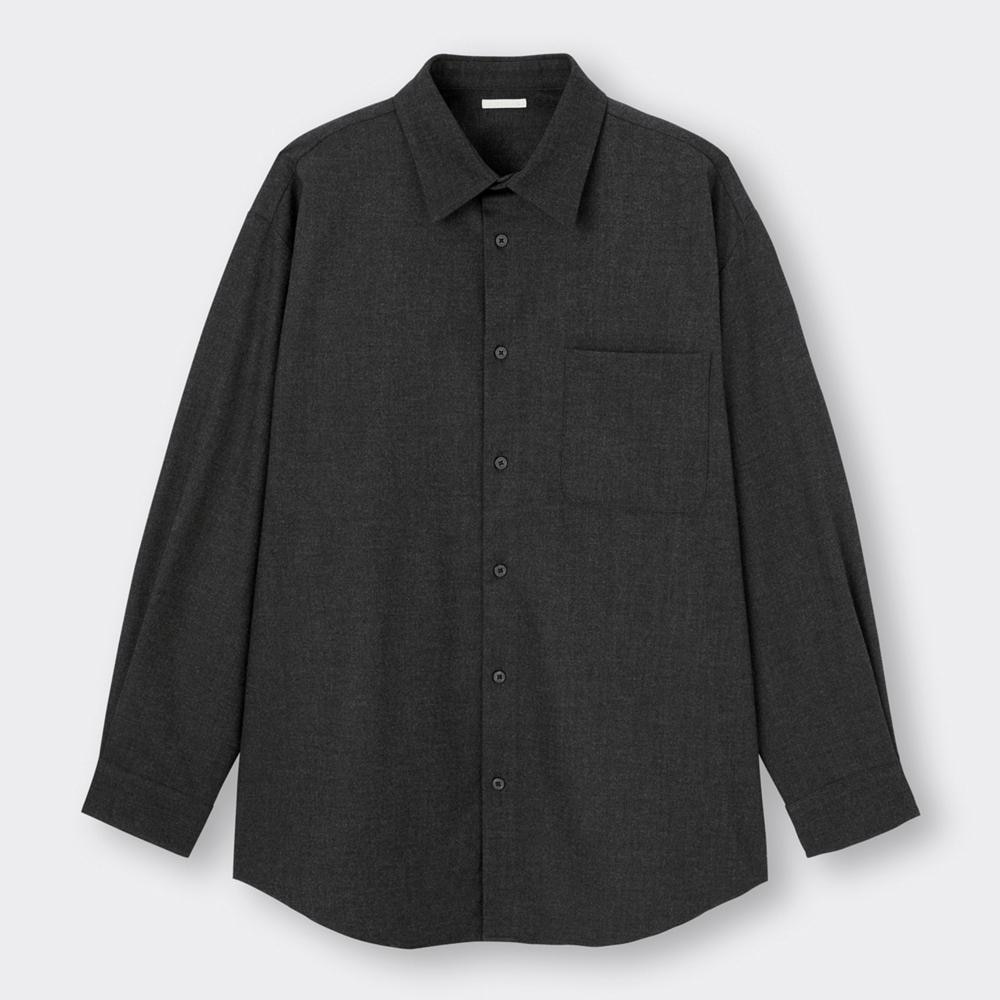 GU公式 | ブラッシュドオーバーサイズシャツ(長袖)