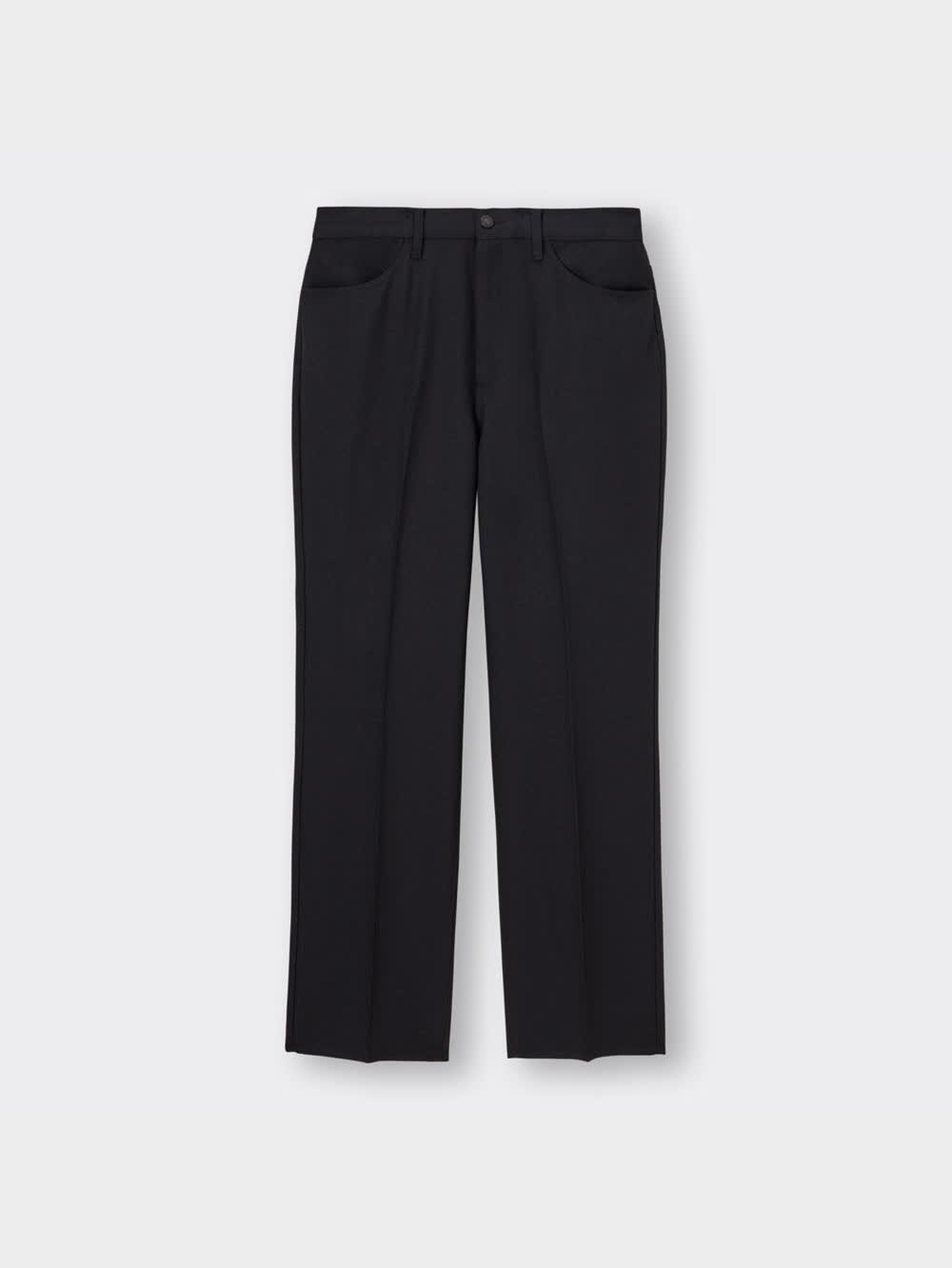 【国内発送】HERMES ストレートパンツ センタープレス パンツ センタープレスストレートスリムパンツ(XS BLACK): BOTTOM