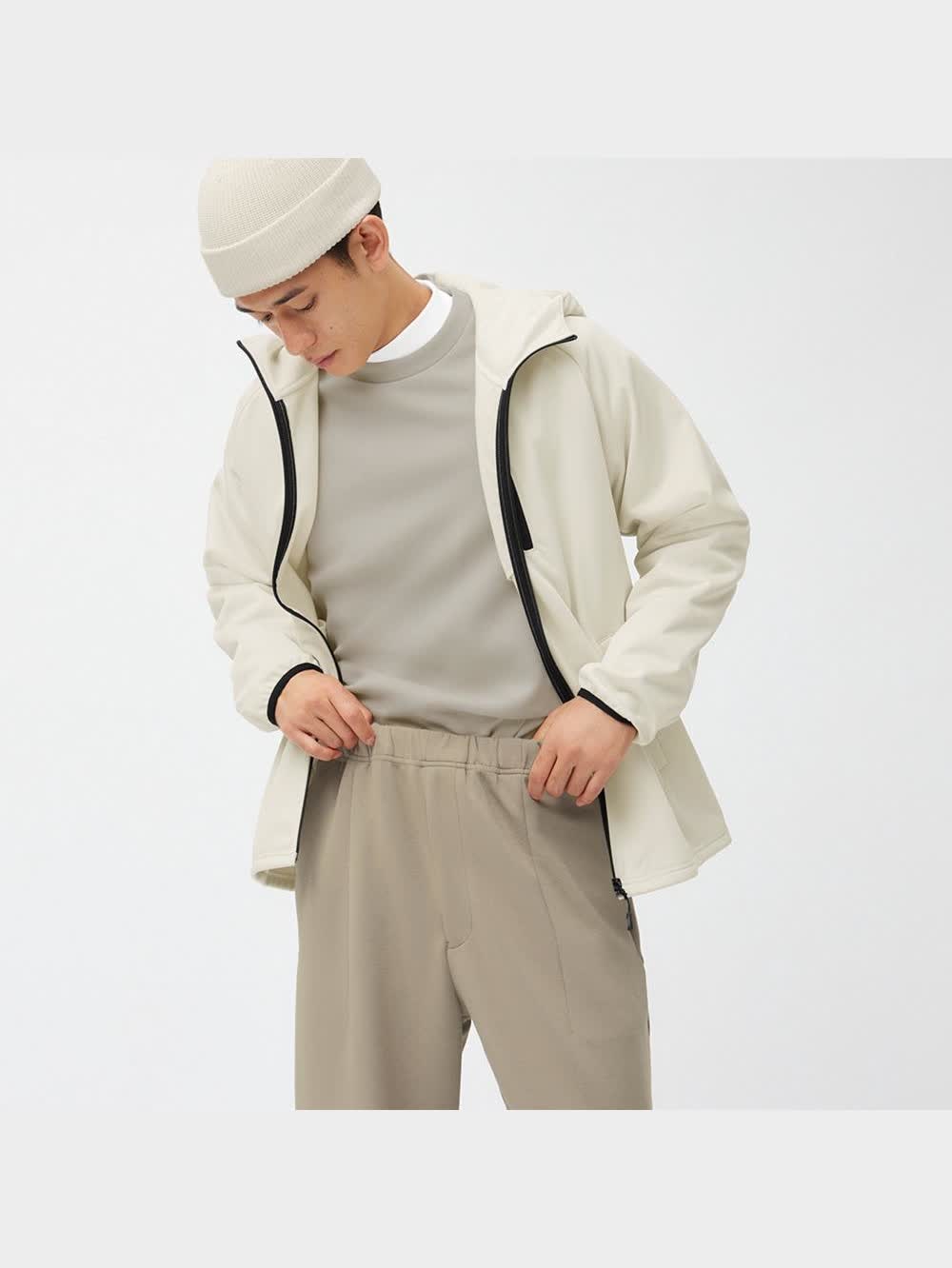 GU公式 | ダブルフェイスワイドパンツ+E