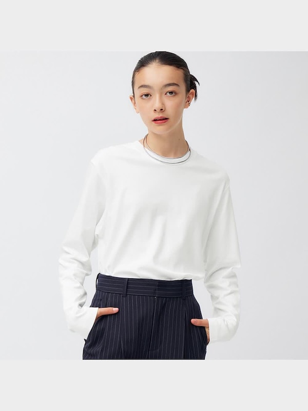 ソフトコットンクルーネックT(長袖)