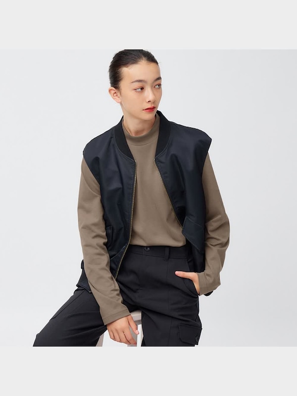 ソフトコットンモックネックT(長袖)