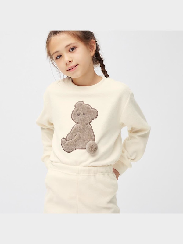 GIRLSフリースラウンジセット(長袖&ロングパンツ)(ベア)