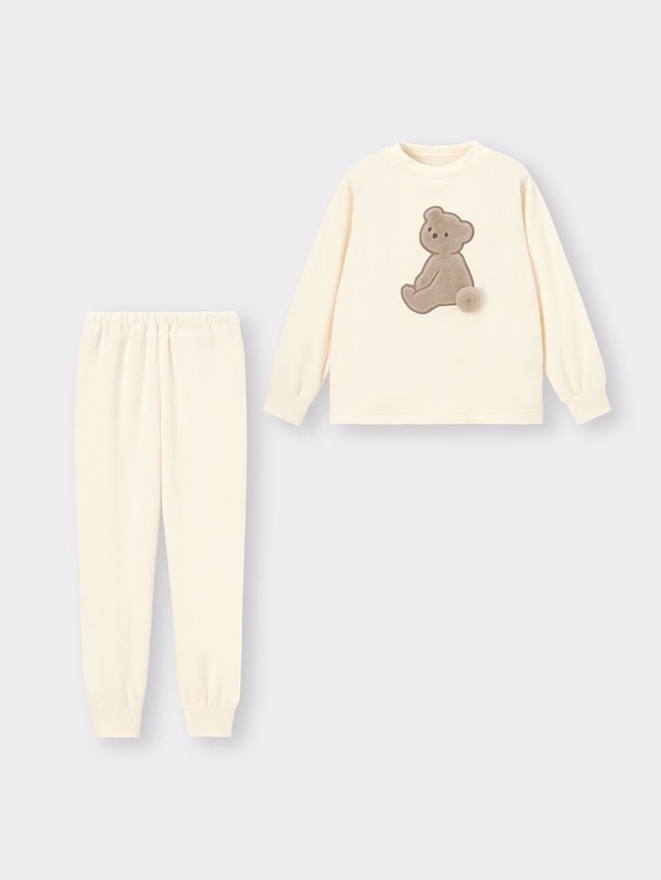 GIRLSフリースラウンジセット(長袖&ロングパンツ)(ベア)