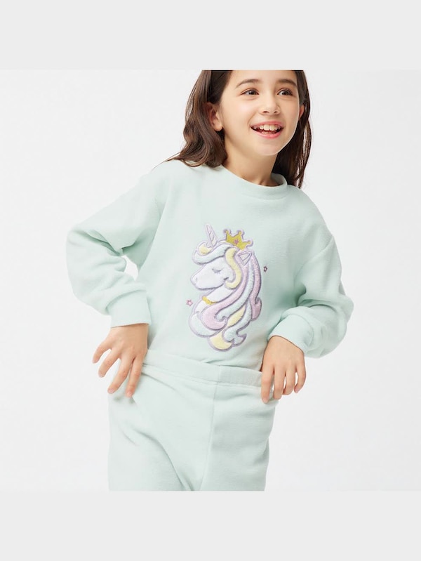 GIRLSフリースラウンジセット(長袖&ロングパンツ)(ユニコーン)