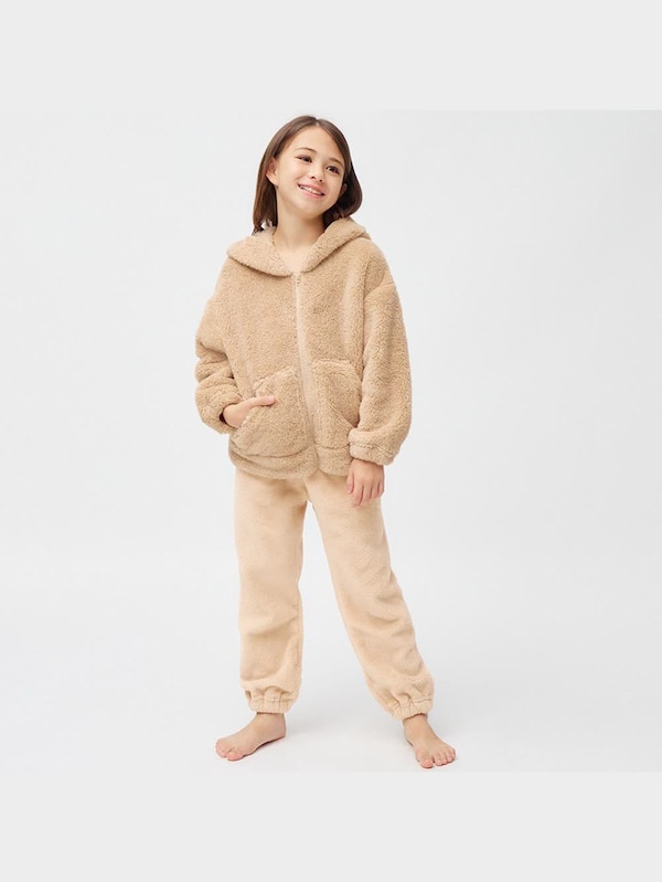 KIDS(男女兼用)マシュマロフィールパーカセット(ベア)(長袖&ロングパンツ)