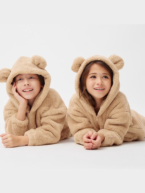 KIDS(男女兼用)マシュマロフィールパーカセット(ベア)(長袖&ロングパンツ)