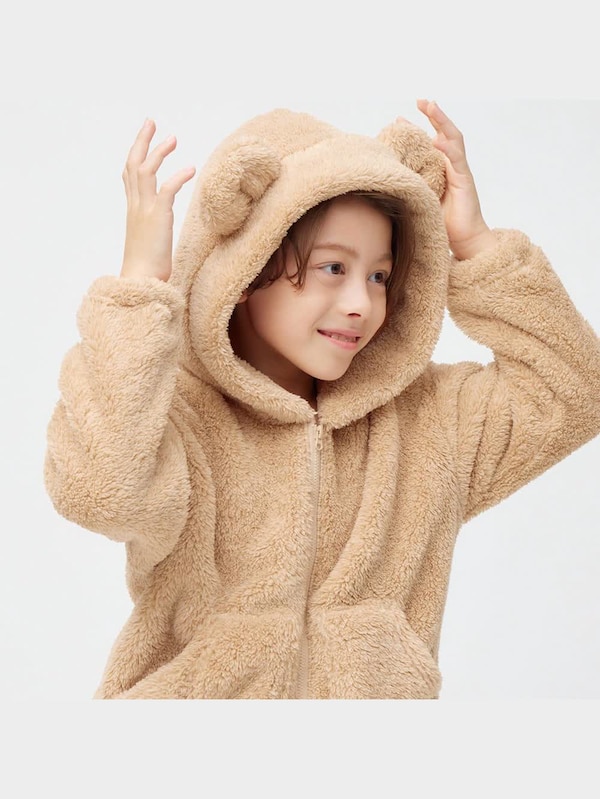 KIDS(男女兼用)マシュマロフィールパーカセット(ベア)(長袖&ロングパンツ)