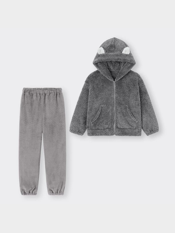 KIDS(男女兼用)マシュマロフィールパーカセット(キャット)(長袖&ロングパンツ)