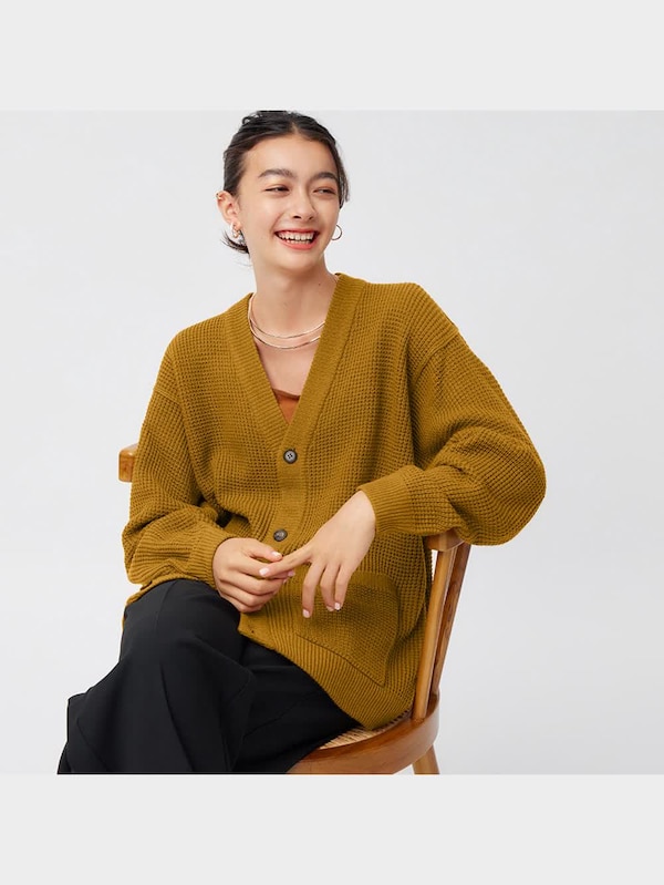 ワッフルカーディガン(長袖)