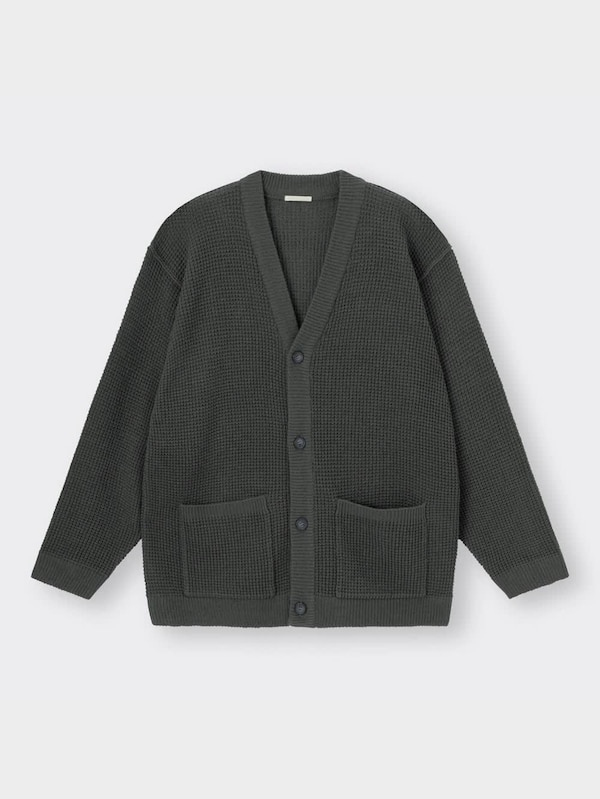 ワッフルカーディガン(長袖)