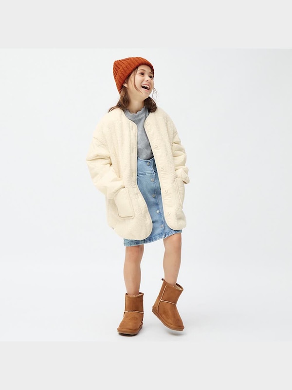 GIRLSヒートパデッドボアキルティングコート