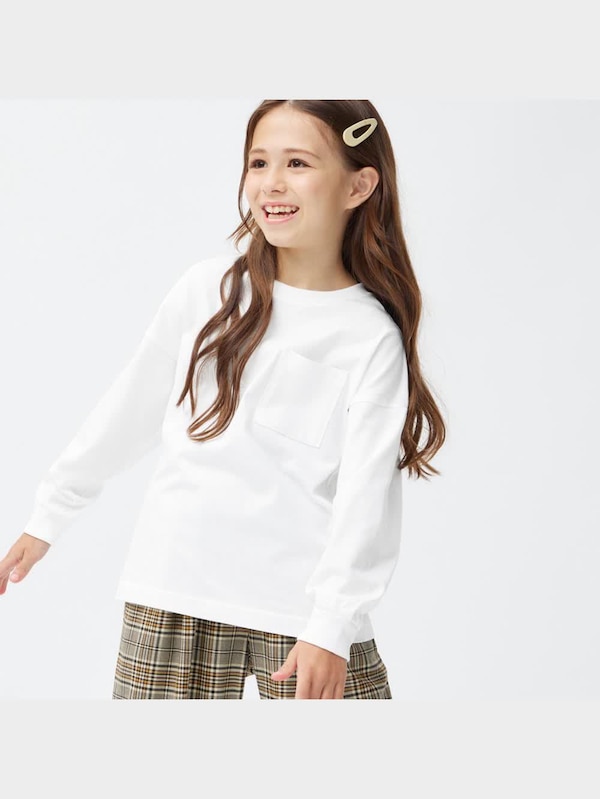 KIDS(男女兼用)コットンポケット付きT(長袖)