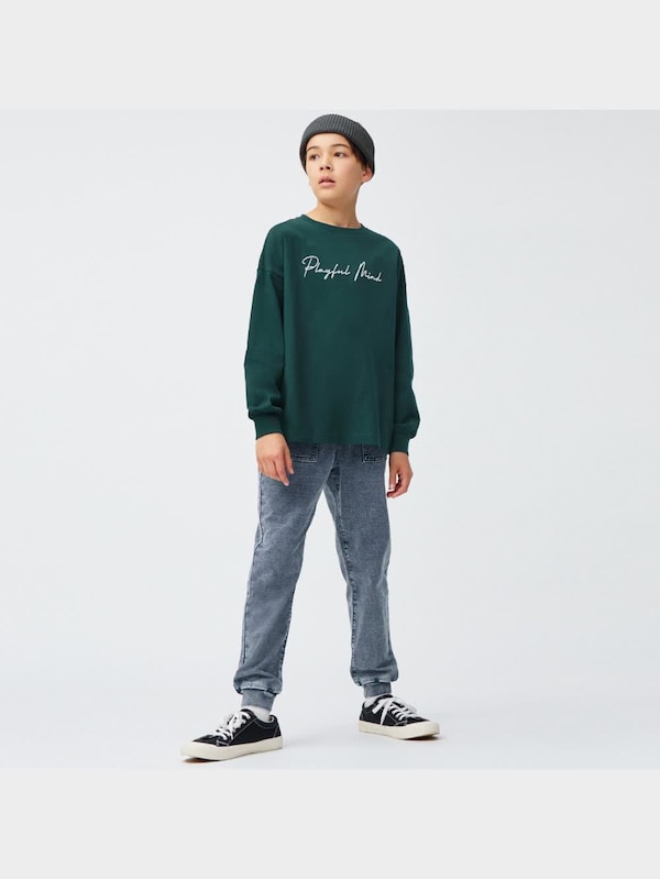 KIDS(男女兼用)インディゴカットソージョガーパンツ