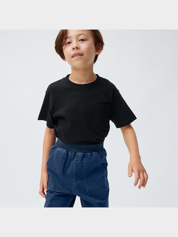 KIDS(男女兼用)インディゴカットソージョガーパンツ