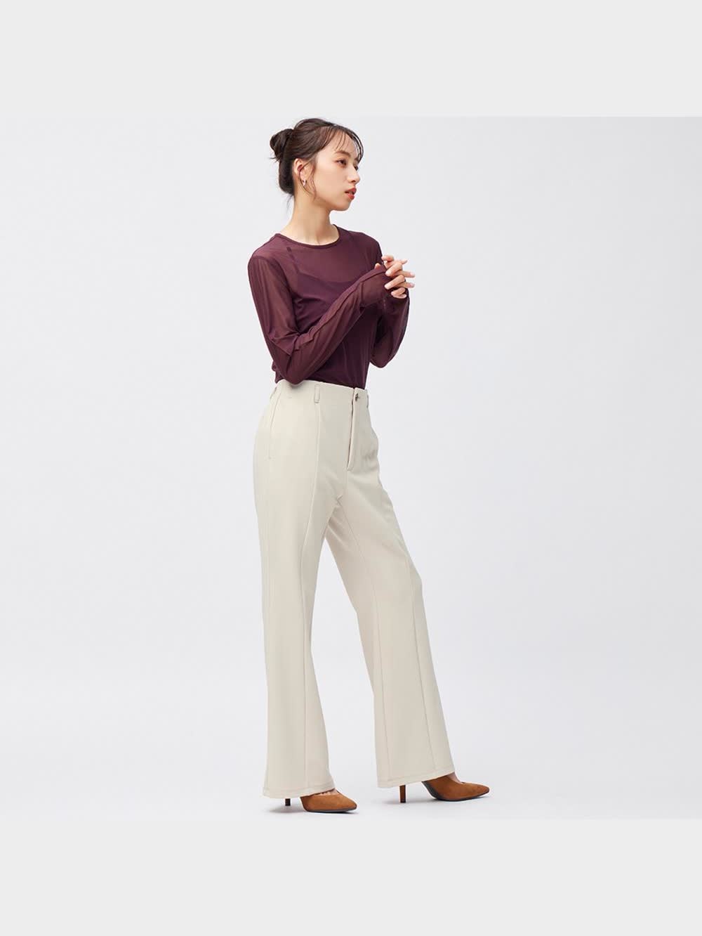 たーちゃんページ GU公式 | カットソーフレアスラックス(丈標準69.0～73.0cm)