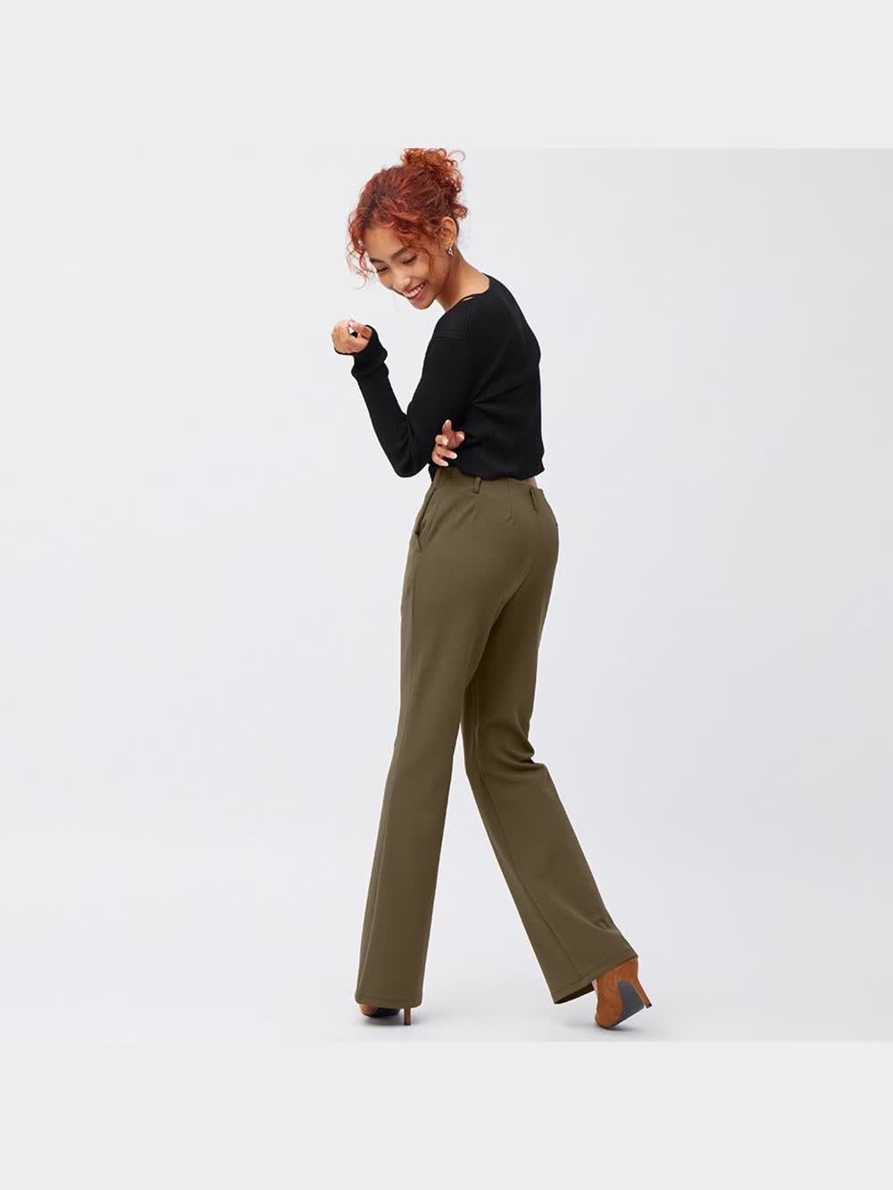 GU公式 | カットソーフレアスラックスA+EC(丈長め77.0～79.0cm)