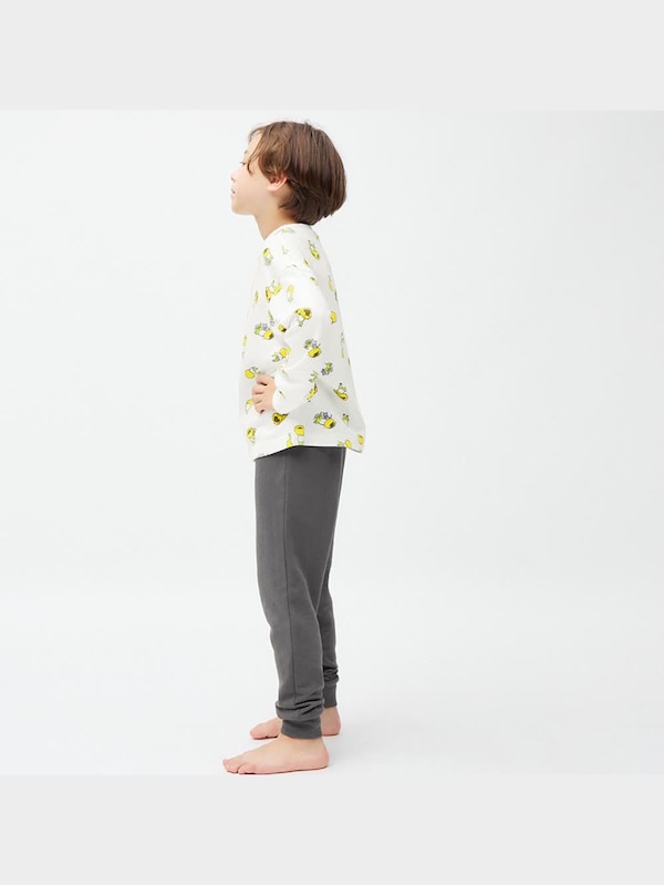 KIDS(男女兼用)ソフトスウェットラウンジセット長袖&ロングパンツ ヨシタケシンスケ/もう ぬげない 1