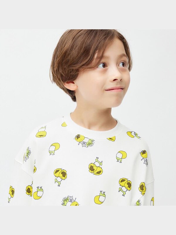 KIDS(男女兼用)ソフトスウェットラウンジセット長袖&ロングパンツ ヨシタケシンスケ/もう ぬげない 1