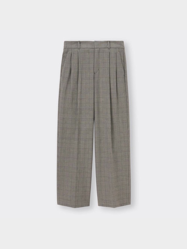 タックワイドパンツ(チェック)(丈標準70.0～74.0cm)(2023年秋アイテム)