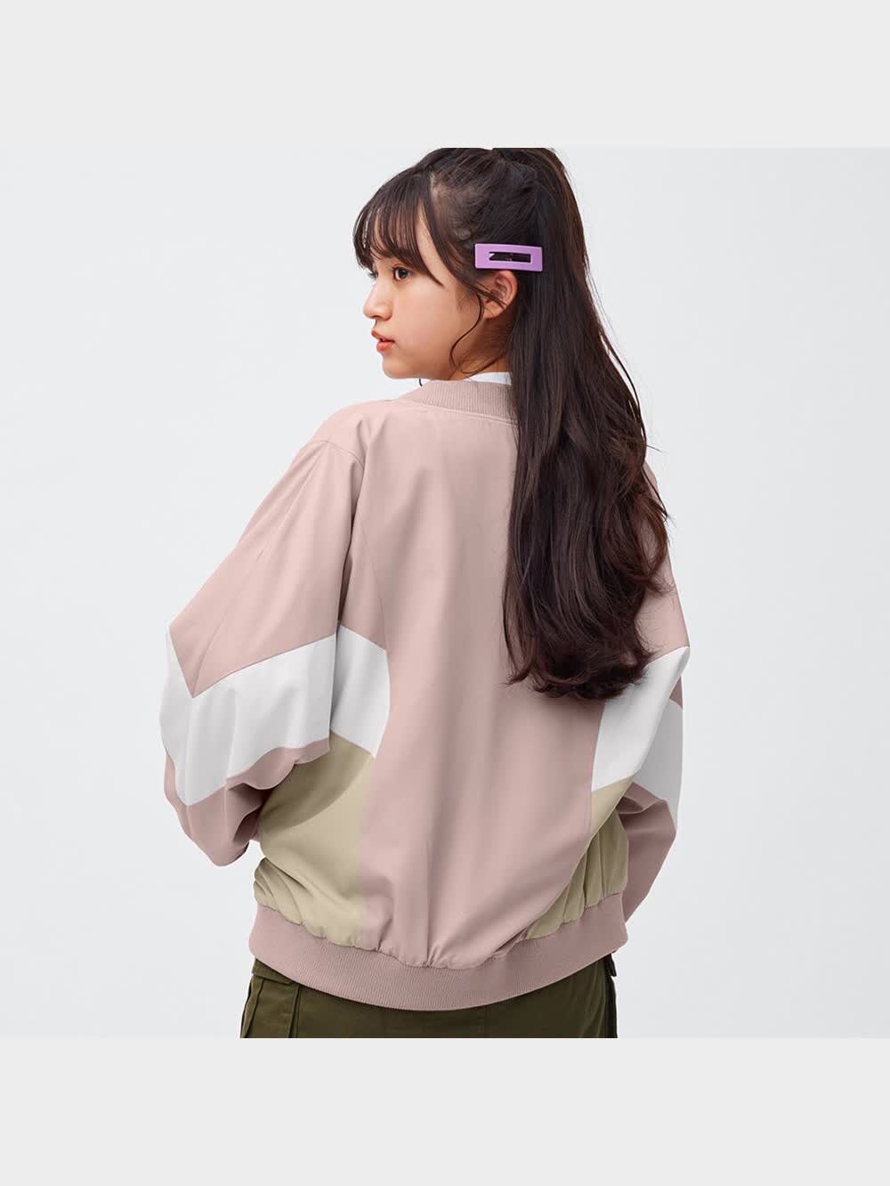 GU公式 | GIRLSオーバーサイズカラーブロックブルゾンJR
