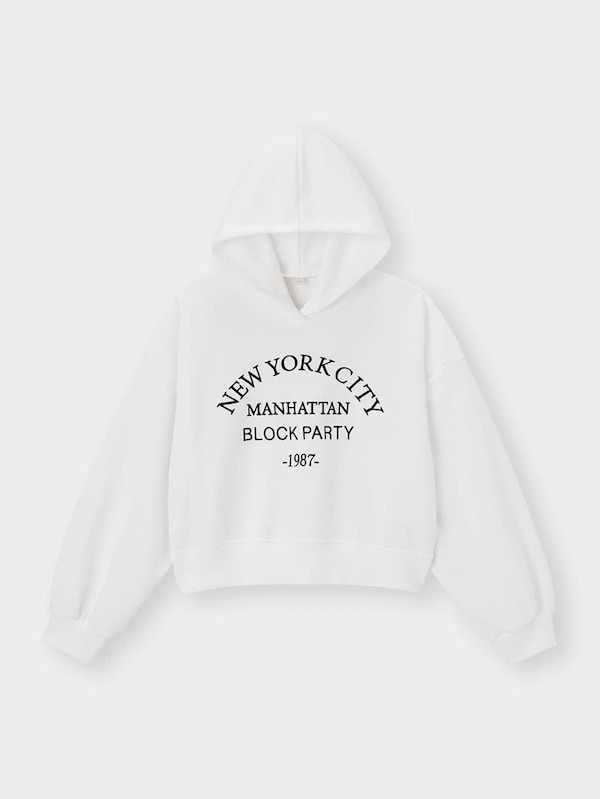 GIRLSクロップドスウェットパーカ(長袖)(ロゴ)JR