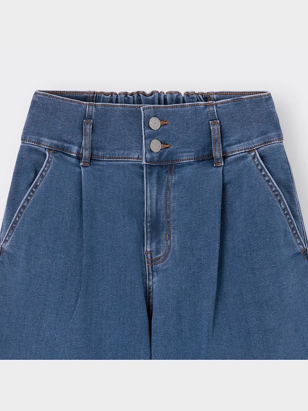 GIRLS裏起毛タックワイドデニムパンツJR