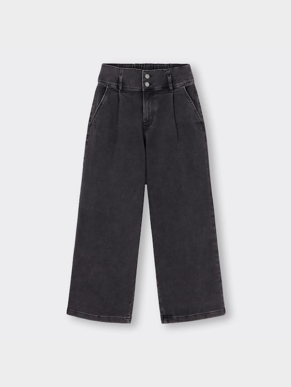 GIRLS裏起毛タックワイドデニムパンツJR