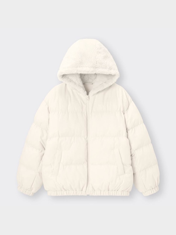 GIRLSヒートパデッドフェイクファーフードブルゾンJR