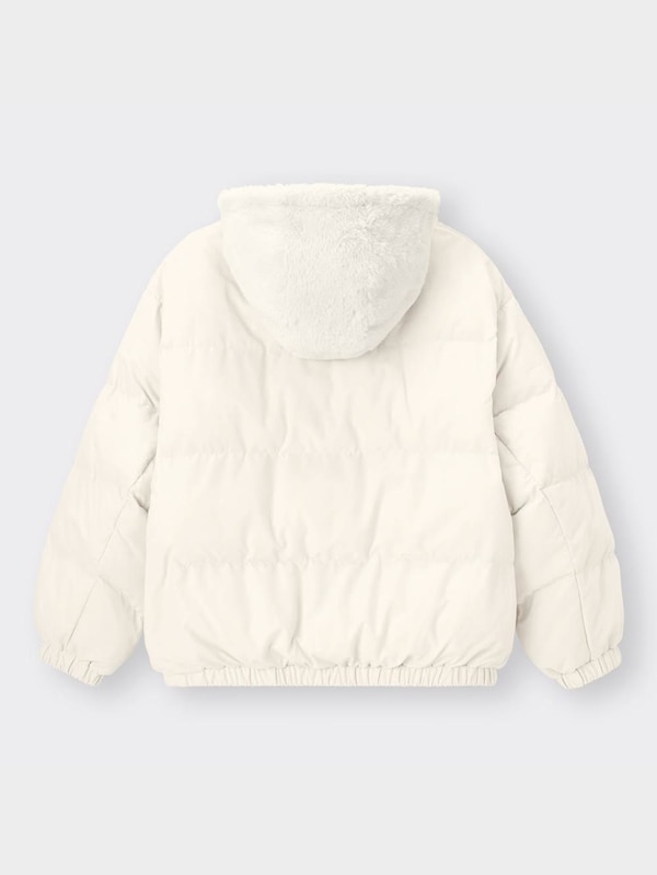 GIRLSヒートパデッドフェイクファーフードブルゾンJR