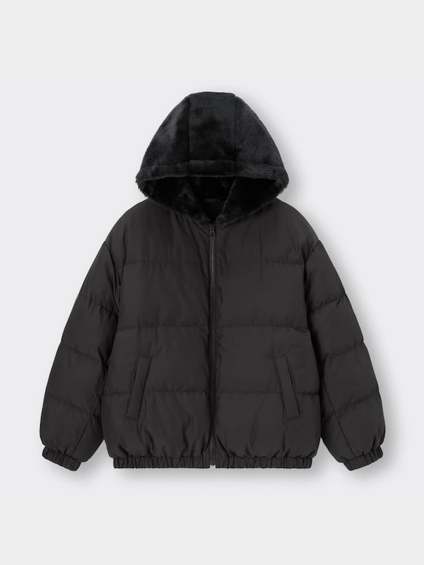 GIRLSヒートパデッドフェイクファーフードブルゾンJR