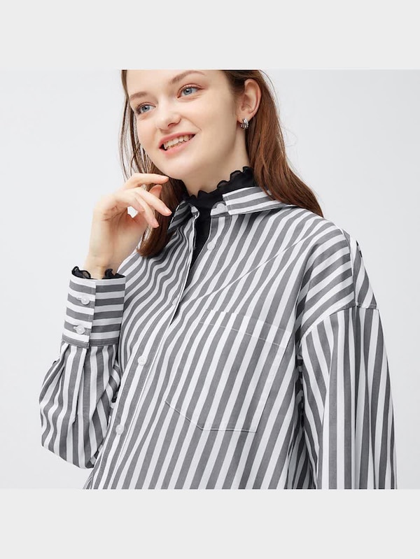 ストライプオーバーサイズシャツ(長袖)