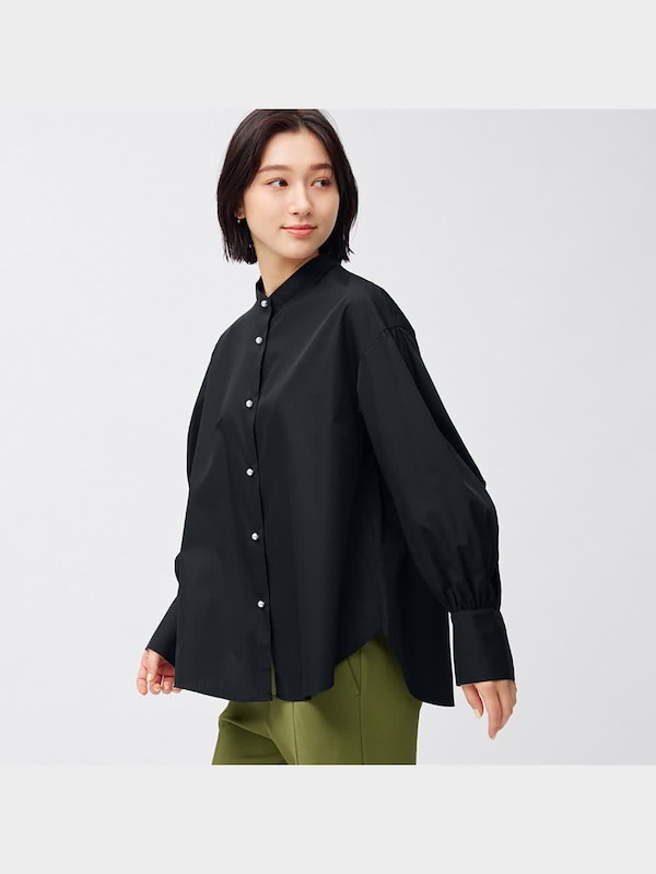 パールボタンブラウス(長袖)