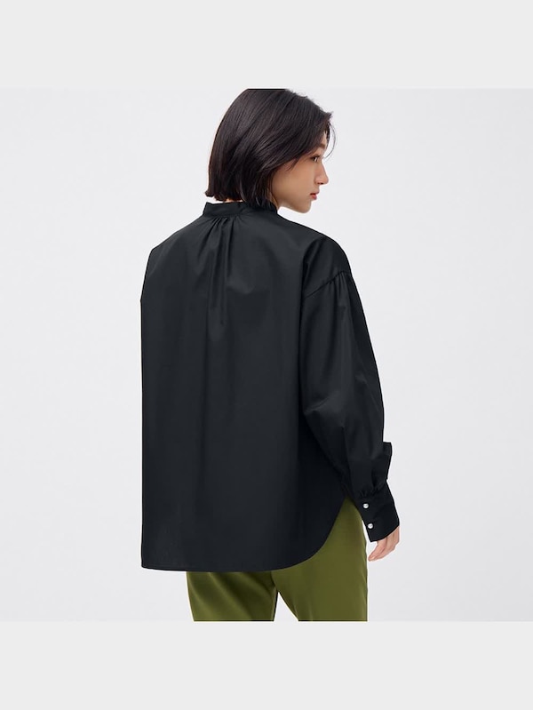 パールボタンブラウス(長袖)