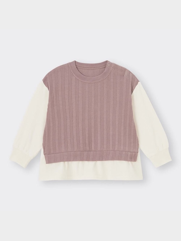 BABY(TODDLER)GIRLSベストドッキングプルオーバー(長袖)+E