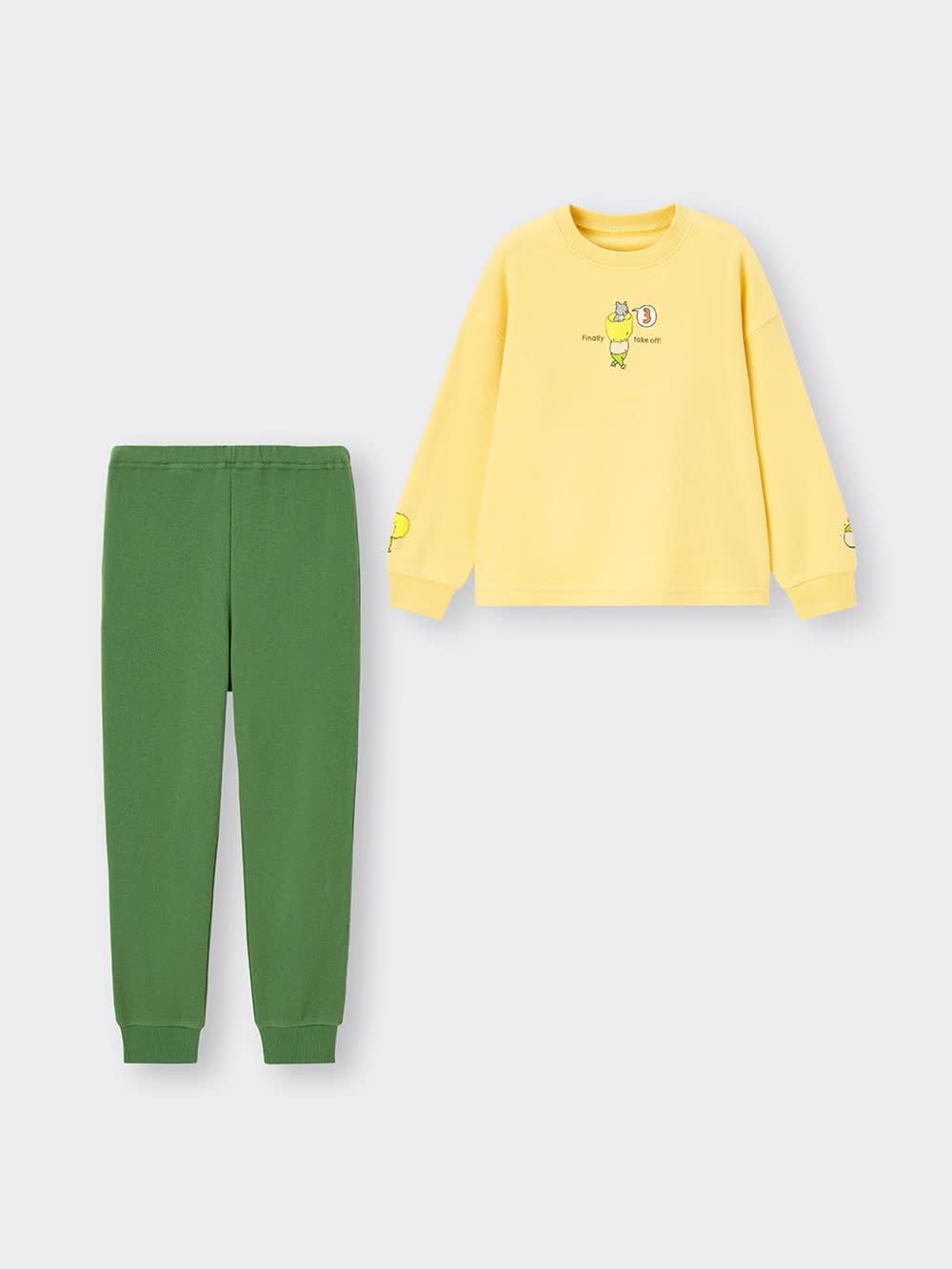 GU公式 | KIDS(男女兼用)ソフトスウェットラウンジセット長袖&ロング