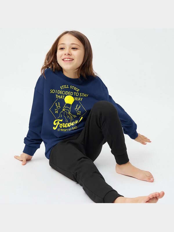 KIDS(男女兼用)ソフトスウェットラウンジセット長袖&ロングパンツ ヨシタケシンスケ/もう ぬげない 3