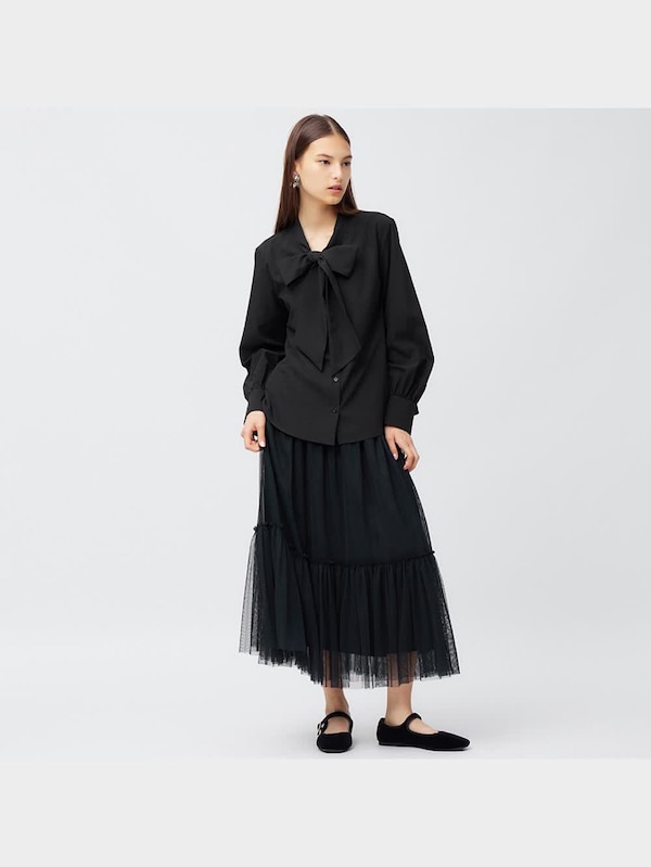 ビッグボウタイブラウス(長袖)