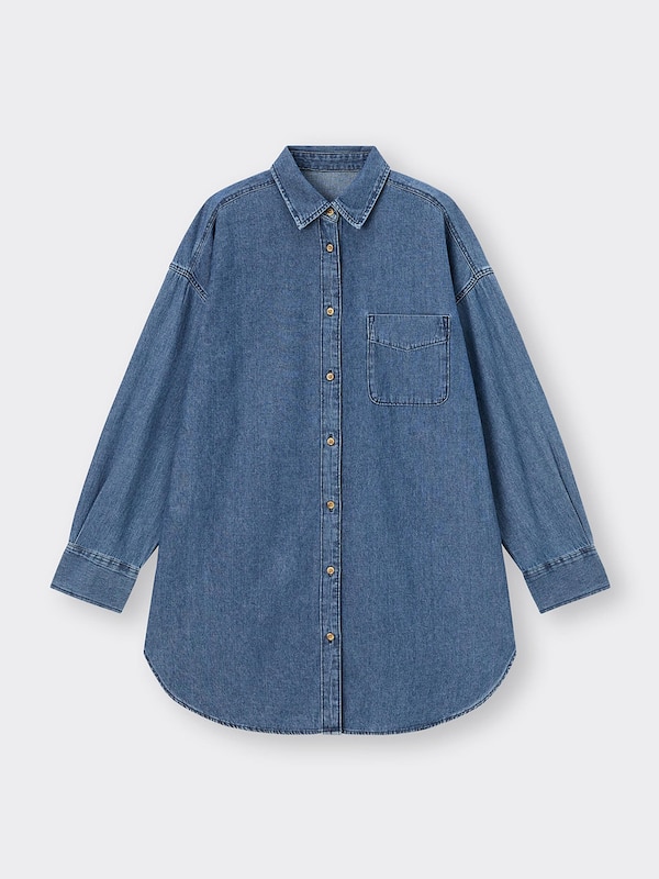 デニムミニシャツワンピース(長袖)+E