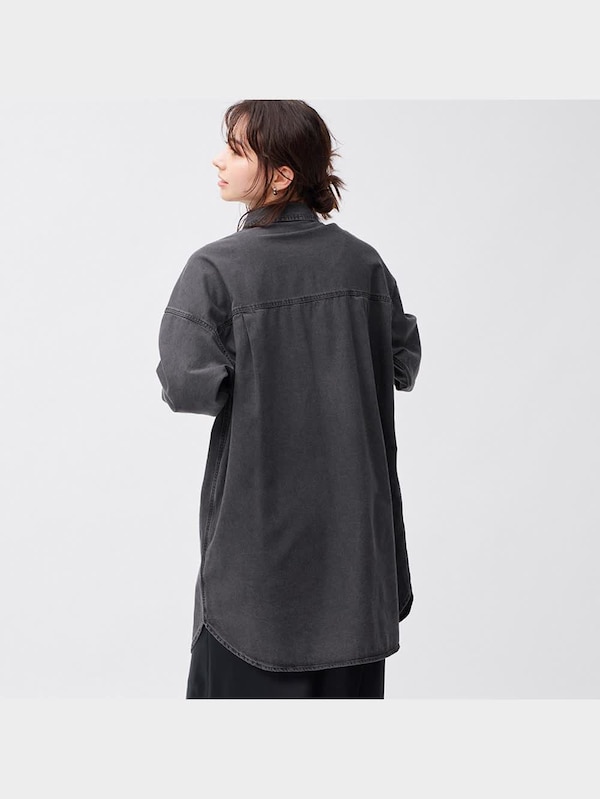 デニムミニシャツワンピース(長袖)+E