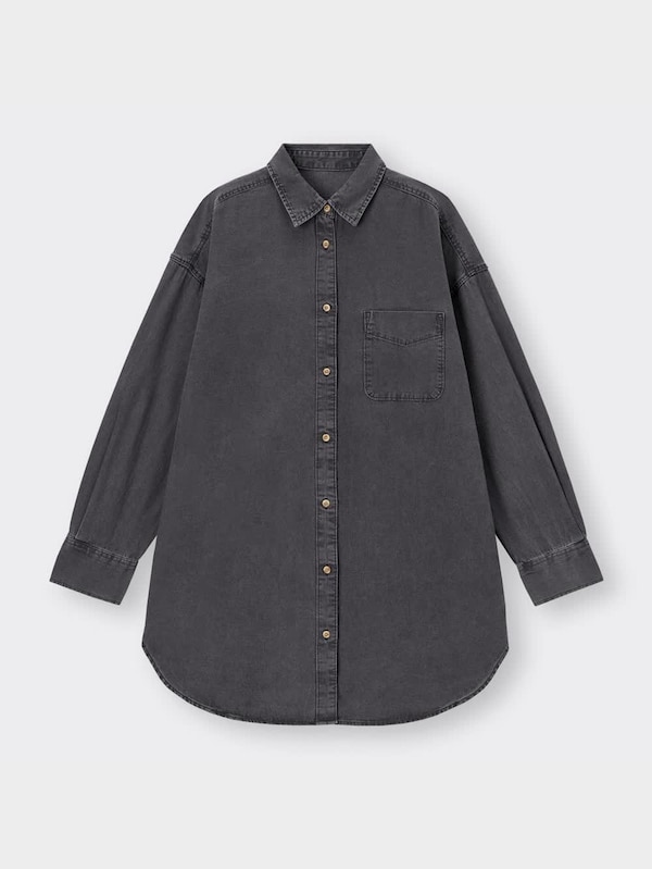 デニムミニシャツワンピース(長袖)+E