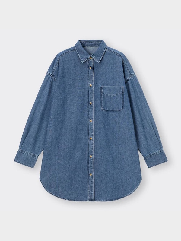 デニムミニシャツワンピース(長袖)+E