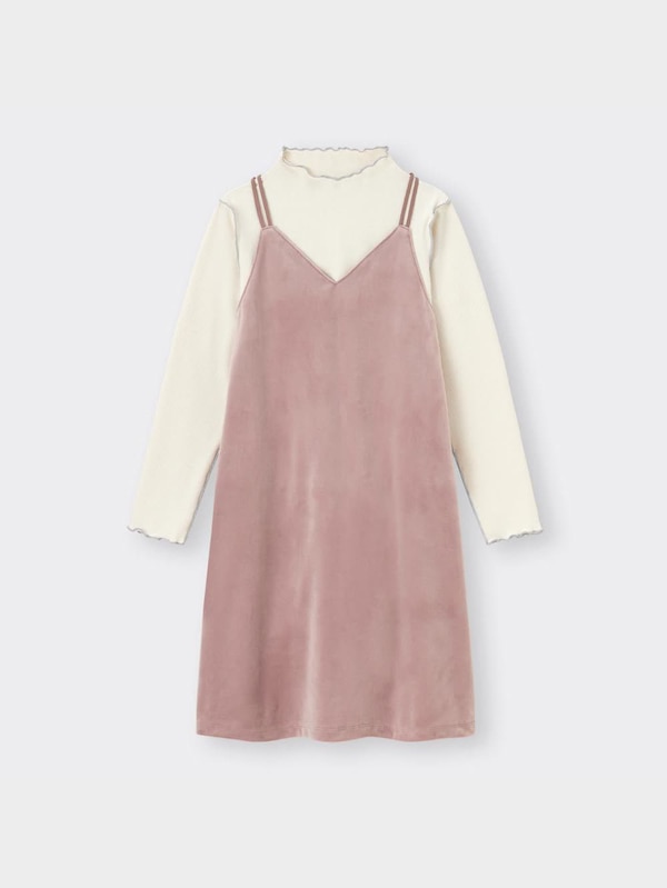 GIRLSリブTセットベロアキャミソールワンピース(長袖)