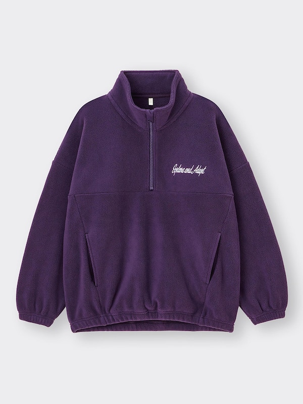 KIDS(男女兼用)ストレッチフリースハーフジッププルオーバー(長袖)